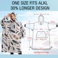 thumbnail image 4 of Oversized Wearable Blanket Hoodie,Realistic Feather Collage Pattern Sherpa Blanket Hoodie with Super Pockets,Super Warm Fuzzy Pullover for Women & Men, 4 of 6