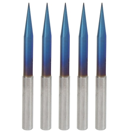 

PAOMIAN 5Pcs 2Flute Router Bit 4mm Shank Straight V Tip Engraving Tungsten Steel Carving Tools 4x0.3x15