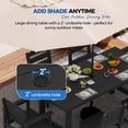 thumbnail image 2 of KINGYES 12 Piece Patio Dining Set, HDPE Outdoor Table and Chairs Set with Umbrella Hole, Black, 2 of 12