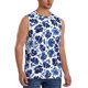 thumbnail image 2 of Fotbe Blue Ink Flowers Men's Camiseta sin Mangas Estampada para Hombres, Playera Casual para Gimnasio, Entrenamiento, Playa-Medium, 2 of 7