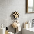 thumbnail image 3 of Wooden Paw Print Wall Hook, Decorative Dog Leash Stand Hanger with Metal Hook, Rustic Pet Supplies Organizer for Entryway, Cute Gift for Dog Lovers​, Black, 3 of 6
