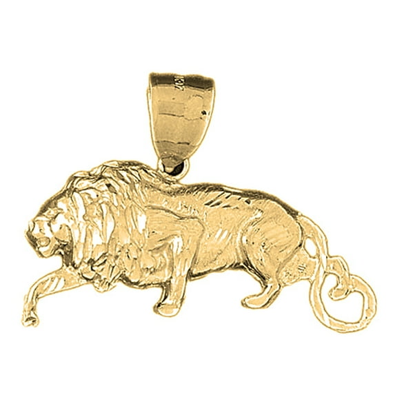 18K Yellow Gold Zodiac - Leo Pendant - 32 mm