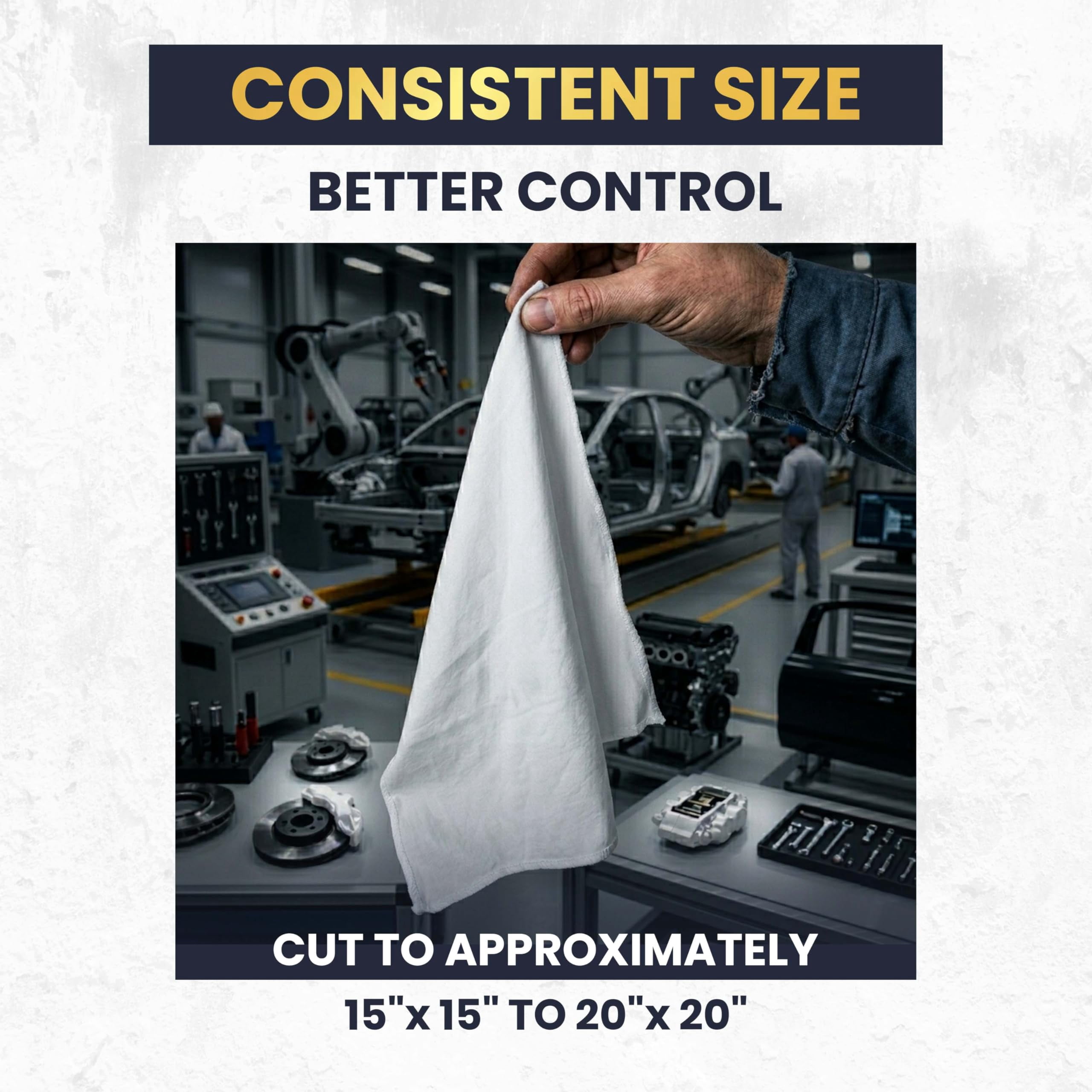 SupremePlus Premium New White Cotton Knit T-Shirt Rags for Cleaning, 10 lb Rags in a Box, Multipurpose Shop Rags for Painting, Staining, Polishing, Grease Cleanup, Auto, Garage, and Industrial Use