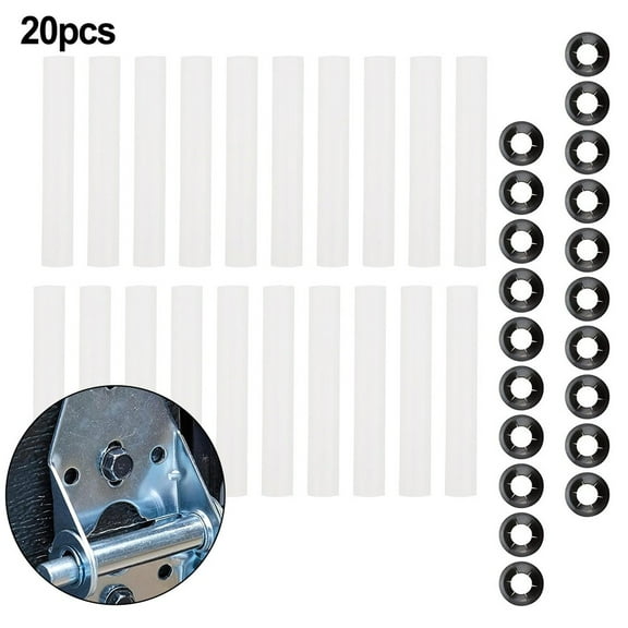 Ana 20pcs Quiet Roller Sleeves Garage Door Hinge Quiet Roller Sleeves With Nuts Bearings Roller Stems Gaskets For Rollers With StemsHome Decor