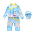 thumbnail image 6 of HAOTAGS Boy Float Suit,Kid Buoyancy One-Piece Quick-drying Printed Swim Trainer Pool Cap Included Multicolor 3, 6 of 7