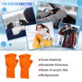 thumbnail image 3 of Jumpingount 1 par de guantes sin dedos cómodos para invierno, cubiertas térmicas elásticas para manos, cubierta de medio dedo para adultos, guante largo guantes y mitones Naranja Jumpingount AP009506-03, 3 of 6