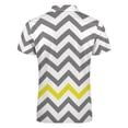 thumbnail image 5 of Yellow Grey Chevron Pattern Men Zipper T-shirt Summer Casual Short Sleeve T-shirt Top, 5 of 7