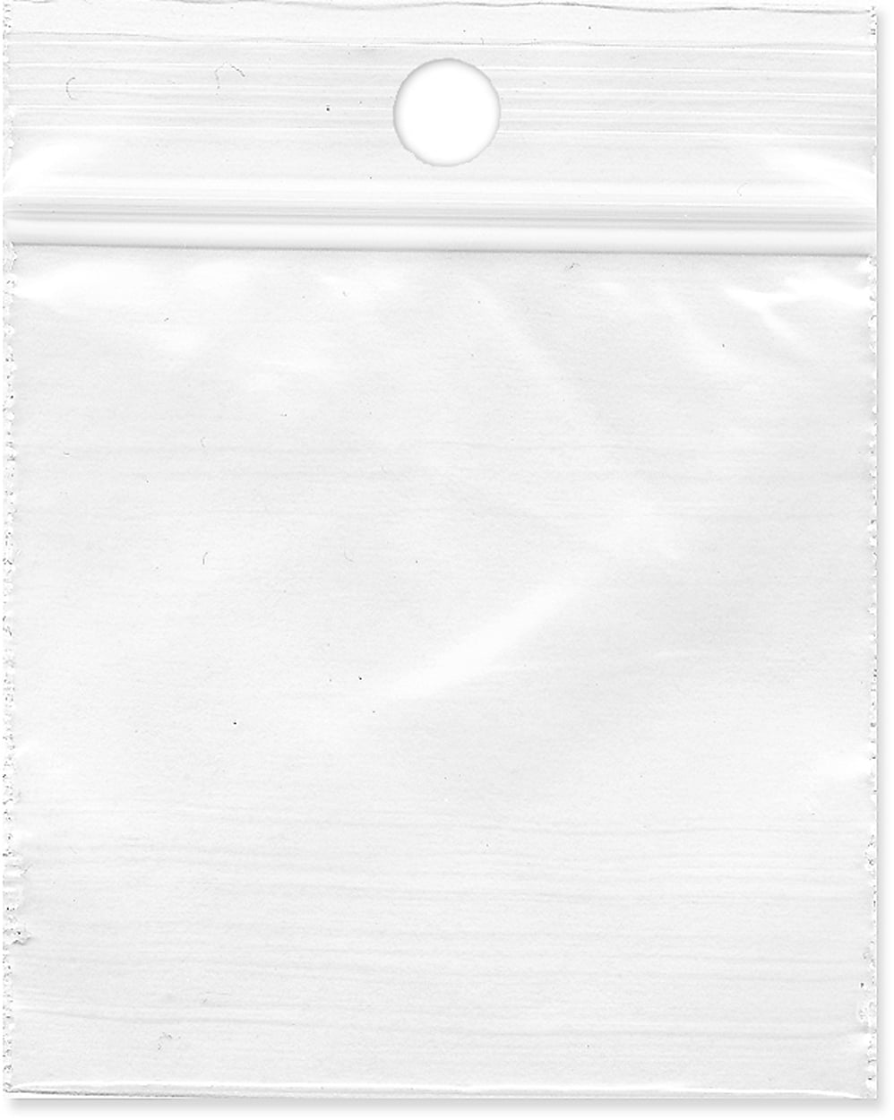 2Mil Clear Reclosable Poly Jewelry Bags with Hang Hole Zipper 2" x 8" 2000 Packs 