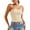 Beige, variant on Women's Sexy Solid Color Crop Top Strapless Tube Top, Backless, Polyester, Sizes XS XL