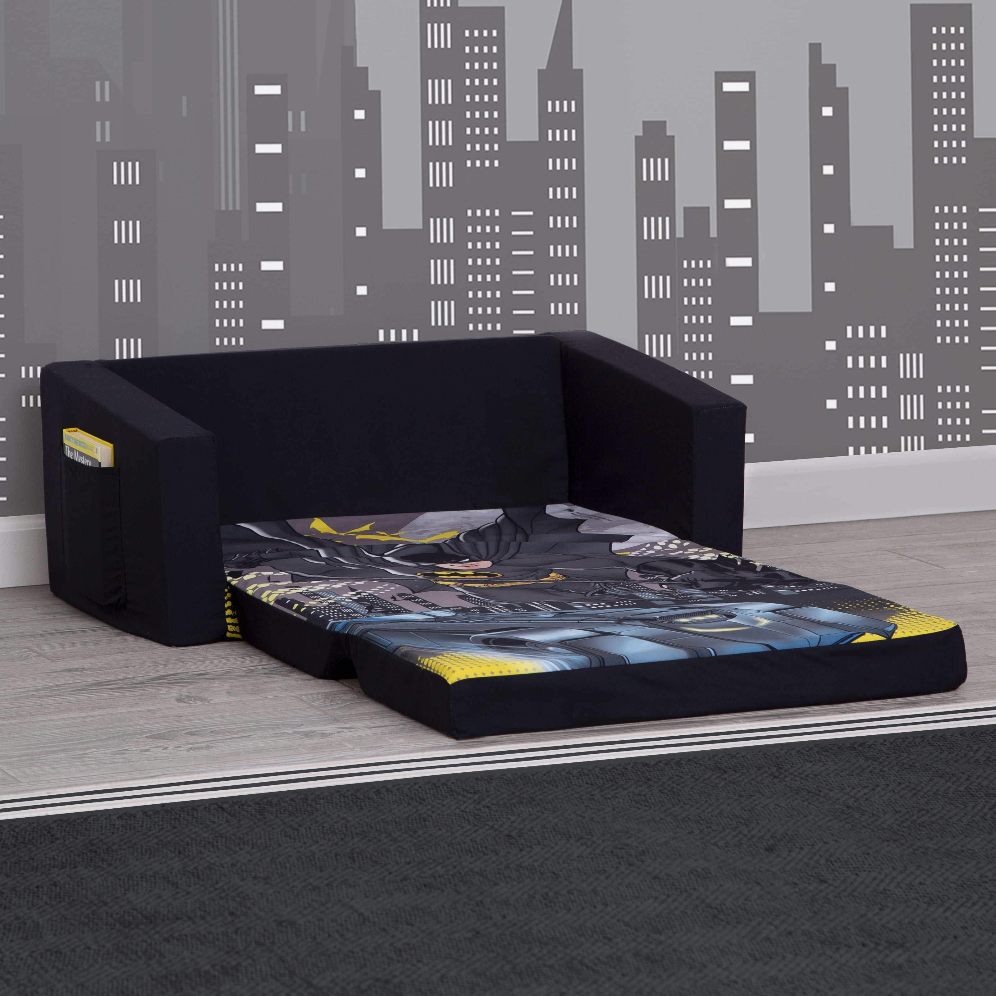 Batman Cozee Flip-Out Sofa - 2-in-1 Convertible Sofa to Lounger by Delta Children