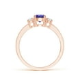 thumbnail image 2 of ANGARA Natural Classic Three Stone Tanzanite and Diamond Ring in 14K Rose Gold for Women (Size-5mm) | December Birthstone, Birthday, Anniversary, Jewelry Gift for Women | Natural Tanzanite Ring, 2 of 11