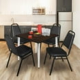 thumbnail image 3 of Regency Kahlo 48 in. Square Breakroom Table- Mocha Walnut Top, Chrome Base & 4 Restaurant Stack Chairs- Black, 3 of 8