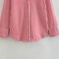 thumbnail image 5 of CLOISE Womens Tops Fall Cute Striped Shirts Lapel Long Sleeve Blouses Oversized Button Down Dressy Casual Tees Flowy Clothes Red M, 5 of 7