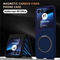 thumbnail image 3 of Black Magnetic Protective Case Compatible with Motorola Moto Razr 40 Ultra Carbon Fiber Texture Shockproof Magnetic Protective Case, 3 of 7