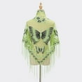 thumbnail image 4 of Yuanlong Womens Scarves Mesh Solid Scarf With Fringe Hollowed Lace Embroidered Triangle Cape Neckwear Lightweight Bandana, 4 of 5