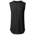 thumbnail image 1 of FashionOutfit Men's Solid Casual Raw Cut Edges High Low Tank Top MADE IN USA, 1 of 3