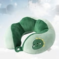 thumbnail image 3 of Almohada de viaje, soporte para el cuello, cómoda, ligera, práctica, almohada en forma de U, almohada para el cuello, para coche, mochilero, oficina, De color verde oscuro, 3 of 8
