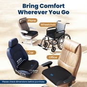 Everlasting Comfort Wheelchair Cushion Gel Infused Memory Foam Seat Cushion, Black