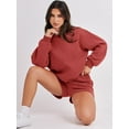 thumbnail image 6 of Women 2 Piece Outfits Sweat Shorts Sets 2024 Oversized Casual Lounge Matching Set Sweatsuit Tracksuit Clothes, 6 of 18