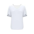 thumbnail image 4 of ClodeEU Womens Summer Short Sleeve Lightweight V Neck T Shirts, Dressy Casual Tunic Clothes Tops White,Womens Plus XXL, 4 of 7