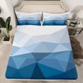 thumbnail image 2 of jejeloiu Modern Asbtract Geometric Full Size Sheets,Minimalsit Style Bed Sheets,White Blue Ombre Sheet Sets For Girls Boys,Microfiber Bedroom Decor,4 Pieces, 2 of 7