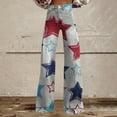 thumbnail image 2 of QIJUNTUO Women's Independence Day Wide Leg Palazzo Pants With Elastic Waist & Patriotic Print Summer Casual Lounge Wear, 2 of 4