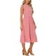 thumbnail image 4 of Vestido midi de cuello simulado con volantes sin mangas de cuadros para mujeres INSPIRE CHIC rojo M, 4 of 6