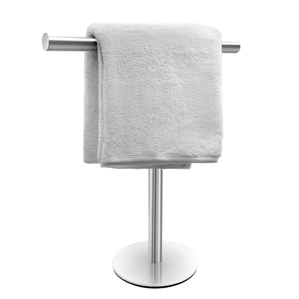 Soporte para toalla de mano de baño, encimera de tocador, acabado cepillado, barra de toalla en forma de T, soporte para toalla, barra para baño, cocina