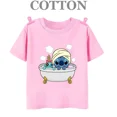 thumbnail image 3 of Camiseta de algodón Lilo Stitch Anime Verano Múltiples Moda Niños Niños Camisetas Cuello Redondo Casual Manga Corta Top, 3 of 5