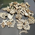thumbnail image 3 of 100pcs Happy Easter Rabbit Eggs Wood Chips Carved Embellishment Hanging Ornament, 3 of 10