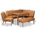 thumbnail image 4 of Bowery Hill Tan and Brown Finished Wood 5-Piece Dining Nook Set, 4 of 12