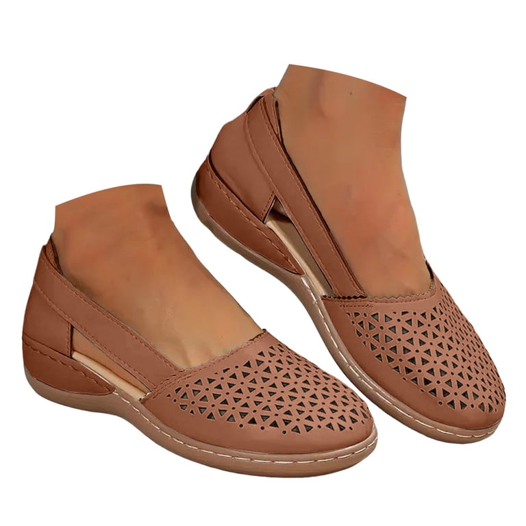 Arch Support Dress Shoes for Women Pointed Toe Mesh Flats,comfortable Slip  on Tan Dress Shoes - Walmart.com
