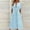 Light Blue, variant on SROBPTY Summer Dresses for Women Solid V Neck Short Sleeve Drawstring