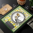 thumbnail image 7 of Lemon Plaid Fruit Kitchen Dining Table r Accessories 4/6pcs Placemat Heat Resistant Linen Tableware Pads Mats, 7 of 7
