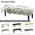 thumbnail image 7 of Jiueut Hummingbird Hibiscus Flower Pattern Dining Bench Slipcover, Wear Resistant Long Bench Seat Slipcover Easy to Clean Rectangle Chair Protection for Living Room Bedroom Kitchen, 7 of 7