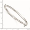thumbnail image 2 of 14k White Gold Safety clasp Polished Hinged Bangle Bracelet 4mm Wide Cuff Bracelet for Women, 2 of 2