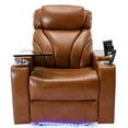 thumbnail image 3 of Electric Recliner Chair with USB Charging Port and Hidden Arm Storage, Convertible Lounge Chair with 2 Cup Holders, Power Motion Recliner with Multimedia Audio Armrest for Living Room, Home Theater, 3 of 7