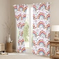 thumbnail image 3 of Cute Rainbow Curtains & Drapes Cartoon Rainbow Love Heart Pattern 30%-50% Blackout Curtains, Lovely Boho Rainbow 52Wx84L Curtains Pink Room Decor, 3 of 5