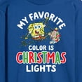 thumbnail image 3 of SpongeBob SquarePants - My Favorite Color Is Christmas Lights - Men's Long Sleeve T-Shirt, 3 of 6