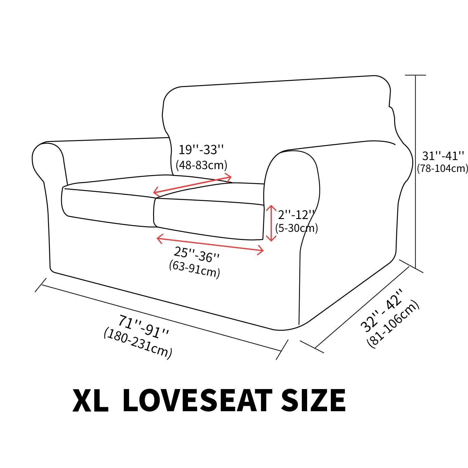 JIATER 3-Piece Sofa Cover Stretch Couch Cover Washable Sofa Slipcover Furniture Protector with 2 Cushion Covers,Loveseat Khaki