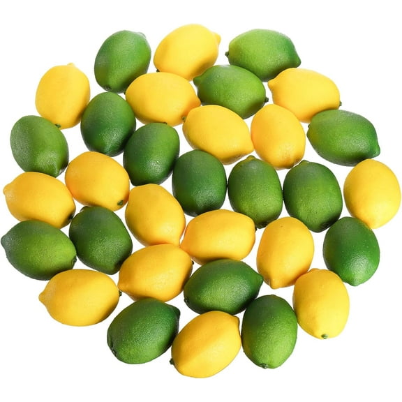 40 Pcs Artificial Lemons, Decorative Fake Lemon for Decoration Lifelike, Realistic Fake Fruit Lemons for Christmas Home Kitchen Festival Party Decoration Photography Prop