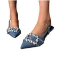 thumbnail image 5 of Viluyesy Women's Low Heels Sandals, Pointed Toe Slingback Trendy Rhinestone Casual Dressy Wedding Party Shoes Blue 6.5, 5 of 5