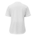 thumbnail image 5 of B91xZ Hauts pour Femmes Manches Courtes Coton Tricoté Col Rond Crop Top T-Shirt, Blanc TTG, 5 of 5