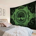 thumbnail image 4 of HVEST Vintage Green Mandala Tapestry Wall Hanging Boho Modern Aesthetic Wall Tapestry for Bedroom Black and Green Tapestry for Living Room College Dorm Home Decor,59x51 inch, 4 of 5