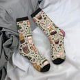 thumbnail image 5 of Xecao Coffee Makers Macaroons Chocolate Pattern Sport Socks for Women and Men Crew Socks Sporty Calf Socks Casual Socks, 5 of 6