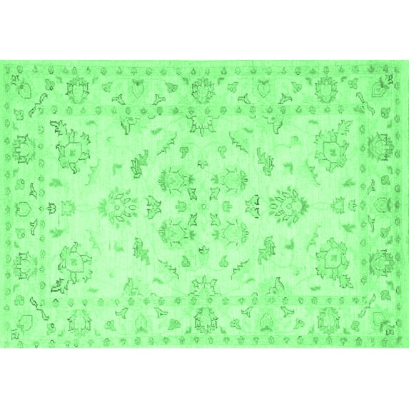Ahgly Company Indoor Rectangle Persian Emerald Green Traditional Area Rugs, 8' x 10'