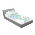 thumbnail image 2 of Ambesonne Ocean Fitted Sheet & Pillow Sham Set, Greek Seahorse Mythological, Twinxl, Pale Blue Green, 2 of 2