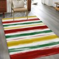 thumbnail image 5 of Red Green Stripe Kitchen Runner Rug 2.7x5 Washable Runners for Hallway Non Slip Modern Abstract Colorful Striped Large Area Rug Indoor Floor Carpet for Bathroom Laundry Entryway Bedroom Living Room, 5 of 9