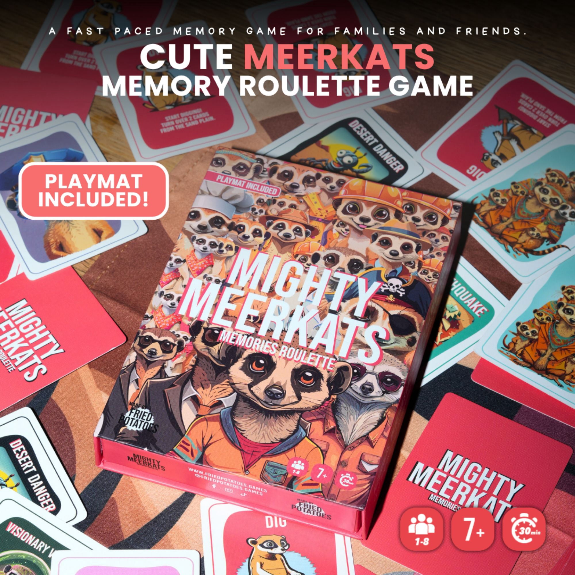 Mighty Meerkats Memory Roulette Family Card Game for Ages 7+, from Asmodee
