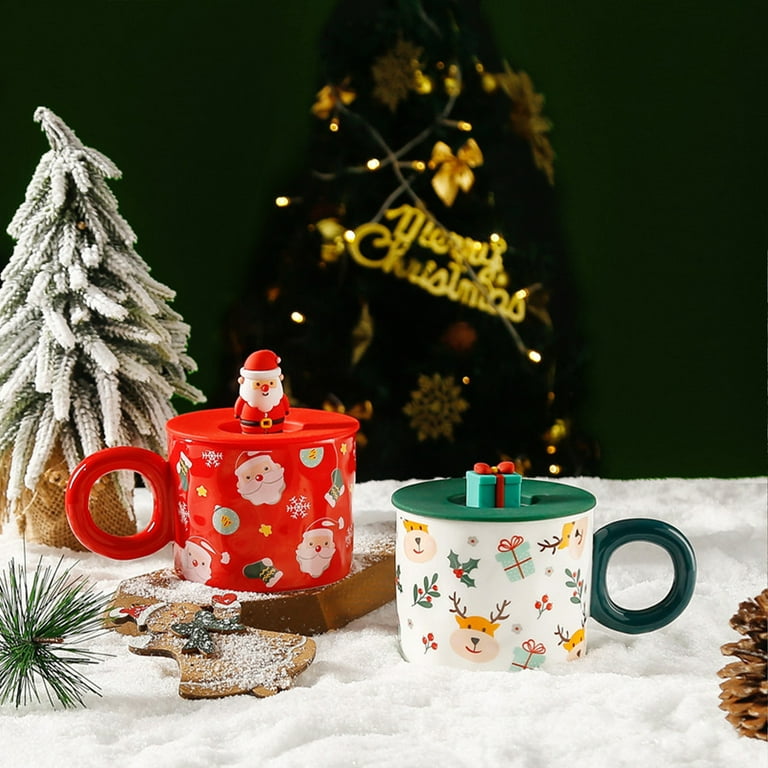 Wholesale 401-500ml Cute Santa Snowman Decorated Ceramic Mug Tableware
